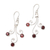 Garnet dangle earrings, 'Pomegranate Trio' - Sterling Silver Garnet Dangle Earrings thumbail