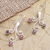 Garnet dangle earrings, 'Pomegranate Trio' - Sterling Silver Garnet Dangle Earrings (image 2b) thumbail