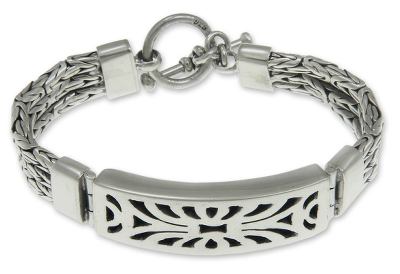 Sterling silver wristband bracelet, 'Spectacular' - Indonesian Sterling Silver Wristband Bracelet