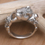 Garnet men's ring, 'Silver Tiger' - Men's Artisan Crafted Sterling Silver Ring (image 2b) thumbail