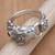 Garnet men's ring, 'Silver Tiger' - Men's Artisan Crafted Sterling Silver Ring (image 2c) thumbail