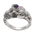 Men's amethyst ring, 'Balinese Elephant' - Men's Sterling Silver and Amethyst Ring thumbail