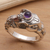 Men's amethyst ring, 'Balinese Elephant' - Men's Sterling Silver and Amethyst Ring (image 2b) thumbail
