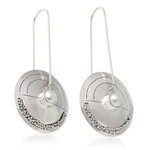 Pearl drop earrings, 'Moonlight Sand' - Modern Pearl Sterling Silver Drop Earrings