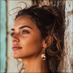 Pearl drop earrings, 'Moonlight Sand' - Modern Pearl Sterling Silver Drop Earrings