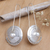 Pearl drop earrings, 'Moonlight Sand' - Modern Pearl Sterling Silver Drop Earrings