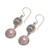 Pearl dangle earrings, 'Rose Glow' - Pearl Sterling Silver Dangle Earrings thumbail