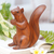 Wood sculpture, 'Squirrel with an Acorn' - Artisan Crafted Wood Sculpture