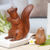 Wood sculpture, 'Squirrel with an Acorn' - Artisan Crafted Wood Sculpture