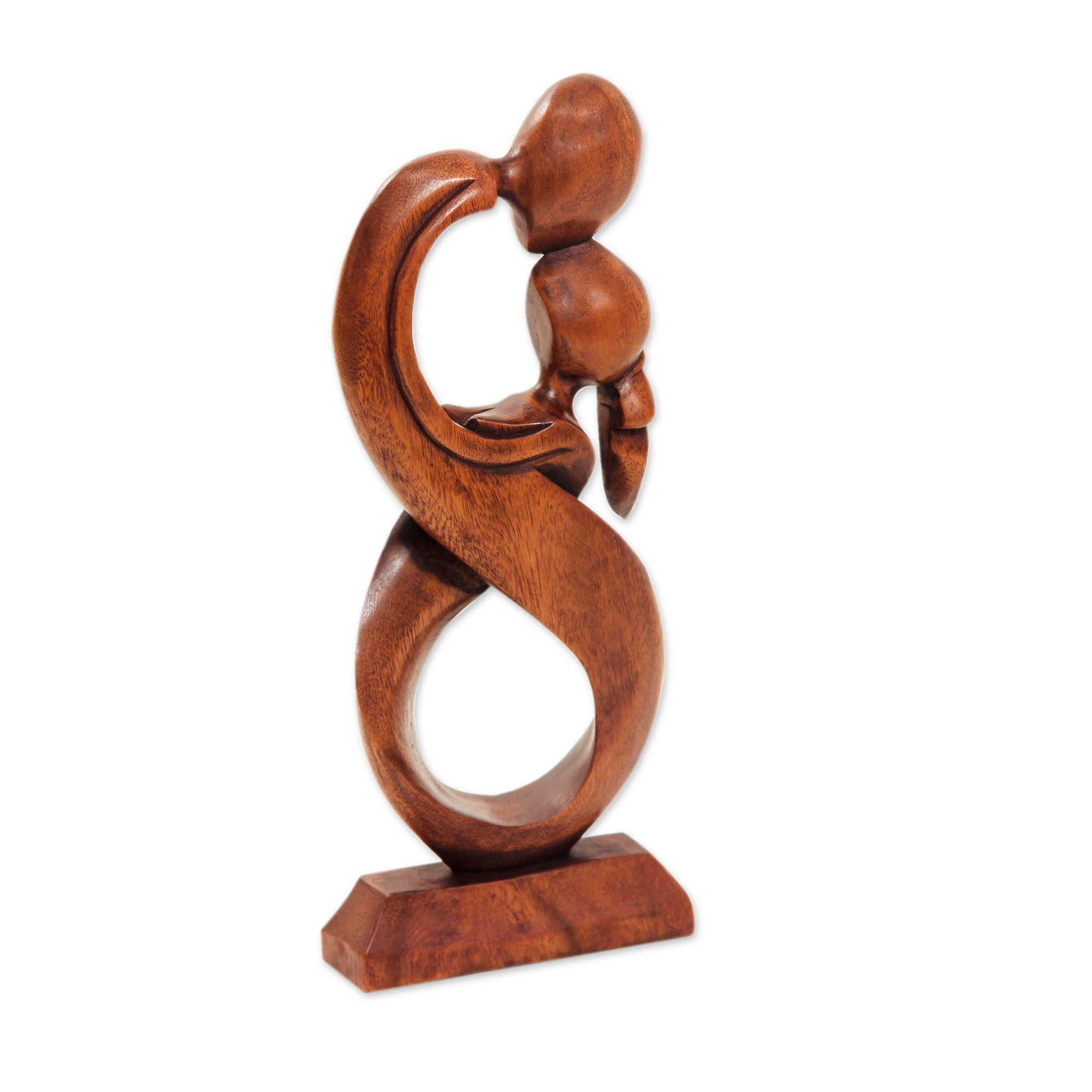 Wood sculpture - Kiss Me | NOVICA