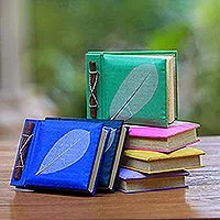 Natural fiber notebooks, 'Nature's Gift' (set of 6)