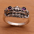 Men's amethyst ring, 'Immortal Eclipse' - Men's Artisan Crafted Sterling Silver and Amethyst Ring (image 2) thumbail