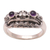 Men's amethyst ring, 'Immortal Eclipse' - Men's Artisan Crafted Sterling Silver and Amethyst Ring thumbail