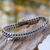 Sterling silver braided bracelet, 'Love Links' - Men's Sterling Silver Link Bracelet (image 2) thumbail