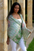 Silk batik shawl, 'Jade Mums' - Batik Silk Patterned Shawl (image 2) thumbail