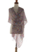 Silk batik shawl, 'Euphoria' - Handcrafted Floral Silk Wrap Shawl thumbail