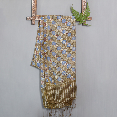 Mantón batik de seda - Mantón estampado de seda batik hecho a mano