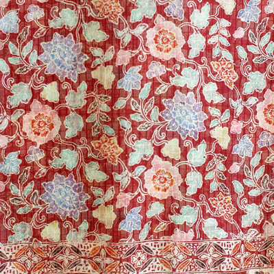 Mantón batik de seda - Chal de seda batik artesanal hecho a mano