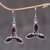 Garnet earrings, 'Helix' - Garnet Sterling Silver Dangle Earrings thumbail
