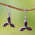 Garnet earrings, 'Helix' - Garnet Sterling Silver Dangle Earrings (image 2b) thumbail