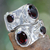 Garnet sterling silver wrap ring, 'Comet' - Indonesian Sterling Silver and Garnet Wrap Ring thumbail
