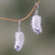 Pearl dangle earrings, 'White Dewdrops' - Sterling Silver Pearl Dangle Earrings (image 2) thumbail