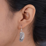 Pearl dangle earrings, 'Dewdrops' - Pearl Sterling Silver Dangle Earrings