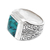 Sterling silver ring, 'Sky Crown' - Unisex Sterling Silver and Reconstituted Turquoise Ring