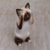 Wood sculpture, 'See No Evil Siamese Cat' - Handcrafted Albesia Wood Sculpture (image 2) thumbail