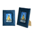 Pandanus photo frames, 'Natural in Blue' (pair) - Pandanus photo frames (Pair)