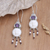 Amethyst and pearl dangle earrings, 'Moon Prince' - Amethyst and Pearl Chandelier Earrings thumbail