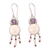 Amethyst and pearl dangle earrings, 'Moon Prince' - Amethyst and Pearl Chandelier Earrings thumbail