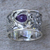 Amethyst band ring, 'Dragon Guardian' - Sterling Silver and Amethyst Band Ring (image 2c) thumbail