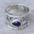 Amethyst band ring, 'Dragon Guardian' - Sterling Silver and Amethyst Band Ring (image 2d) thumbail
