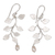 Cultured pearl dangle earrings, 'White Forest' - Indonesian Sterling Silver Cultured Pearl Dangle Earrings thumbail