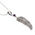 Amethyst pendant necklace, 'Light as a Feather' - Sterling Silver and Amethyst Pendant Necklace (image 2e) thumbail