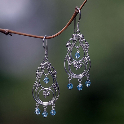 Sterling silver chandelier earrings, 'Memories' - Sterling Silver Chandelier Earrings