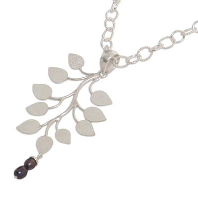 Pearl pendant necklace, 'Black Forest' - Pearl pendant necklace