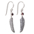 Garnet dangle earrings, 'Light as a Feather' - Animal Themed Garnet Sterling Silver Earrings (image 2e) thumbail