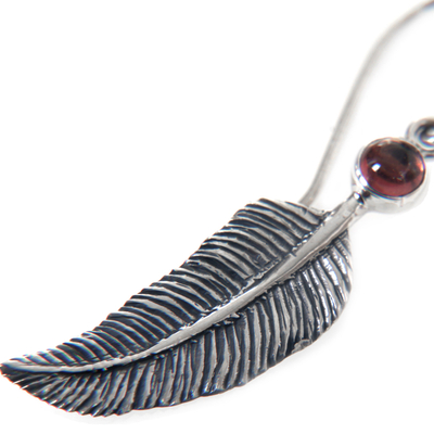 Granat-Ohrhänger - Granat-Ohrringe aus Sterlingsilber mit Tiermotiv