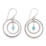 Earrings, 'Blue Halo' - Sterling Silver Dangle Earrings