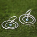 Earrings, 'Blue Halo' - Sterling Silver Dangle Earrings