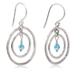Earrings, 'Blue Halo' - Sterling Silver Dangle Earrings