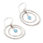 Earrings, 'Blue Halo' - Sterling Silver Dangle Earrings
