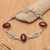 Carnelian link bracelet, 'Sunset in Bali' - Sterling Silver Carnelian Link Bracelet (image 2) thumbail