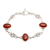 Carnelian link bracelet, 'Sunset in Bali' - Sterling Silver Carnelian Link Bracelet