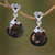 Smoky quartz dangle earrings, 'Smoky Briolette' - Heart Shaped Smoky Quartz Sterling Silver Earrings (image 2) thumbail