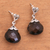 Smoky quartz dangle earrings, 'Smoky Briolette' - Heart Shaped Smoky Quartz Sterling Silver Earrings (image 2b) thumbail