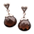 Smoky quartz dangle earrings, 'Smoky Briolette' - Heart Shaped Smoky Quartz Sterling Silver Earrings