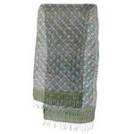 Silk batik shawl, 'Blue Floral Stars' - Indonesian Floral Silk Shawl